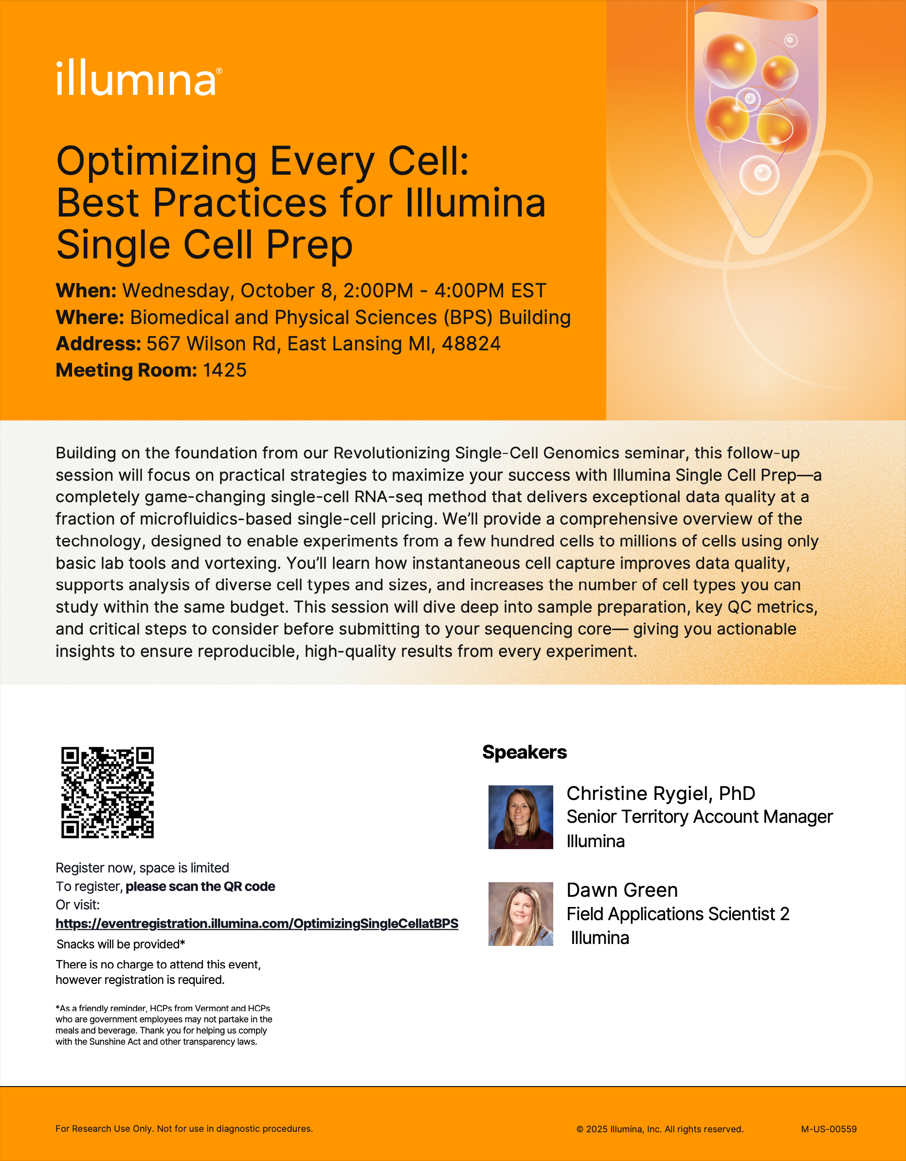 Illumina Best Practices for Single Cell Prep Seminar Flyer Flyer for Illumina Best Practices seminar