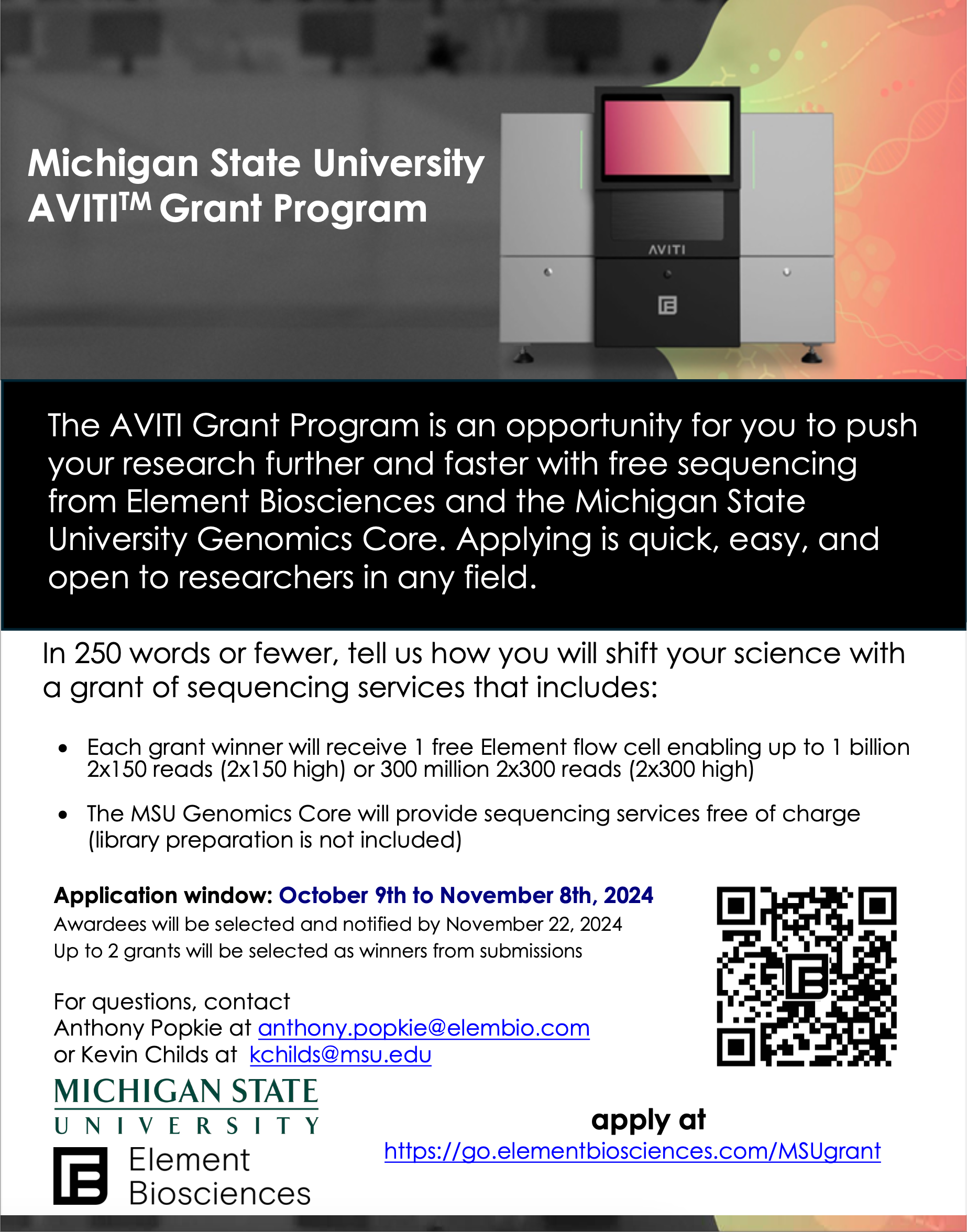 MSU AVITI Grant Flyer