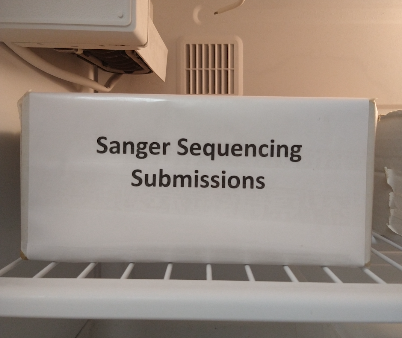Sanger submission freezer bin